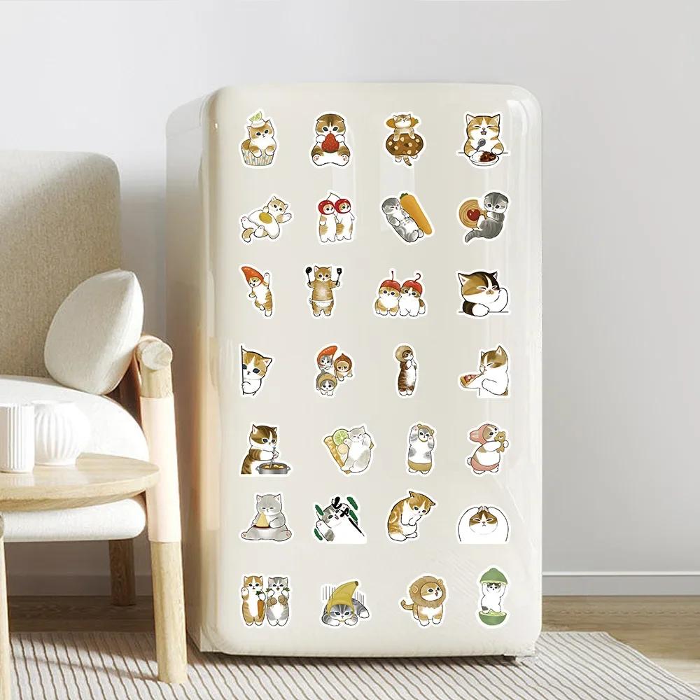 100Pcs Cute Cat Cartoon Stickers Kawaii Animal Decals Laptop Skateboard Suitcase Guitar Phone Cartoon Sticker Kid Gift Toys