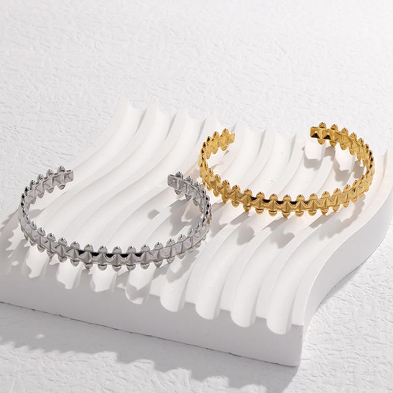 Titanium Steel Bracelet Women's Versatile Stainless Steel Open Bracelet Creative Handmade Bracelet Simplicity  Bangles Open  Jewelry Gifts