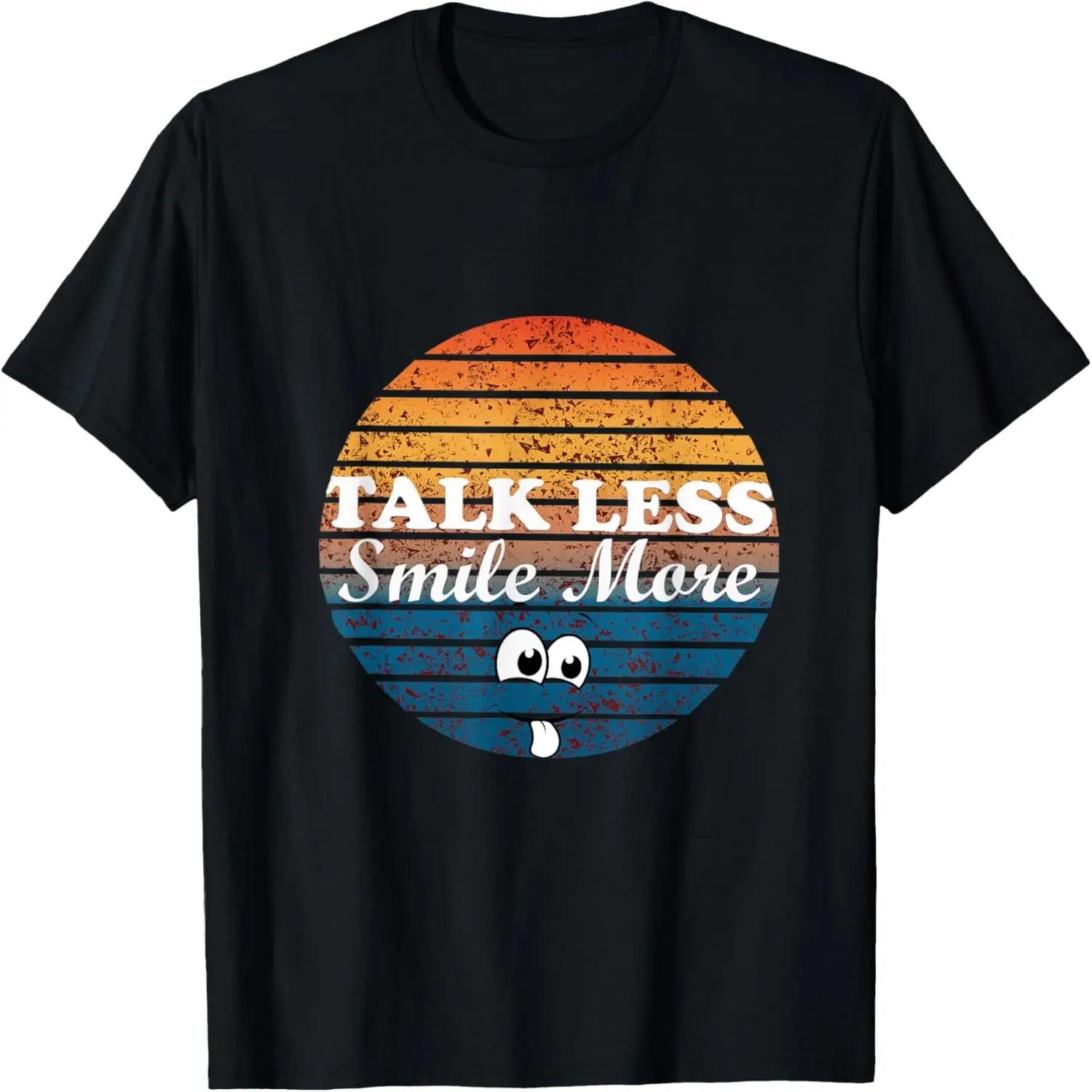 Vintage Graphic Tees Talk Less Smile More T-Shirt S чёрный