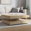 VidaXL Table basse rotative à 360 degrés chêne sonoma 90x90x34,5 cm, table d'appoint, table de salon, table basse moderne, 3321353
