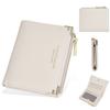Simple Short Wallet For Women Pu Leather With Antitheft Zipper