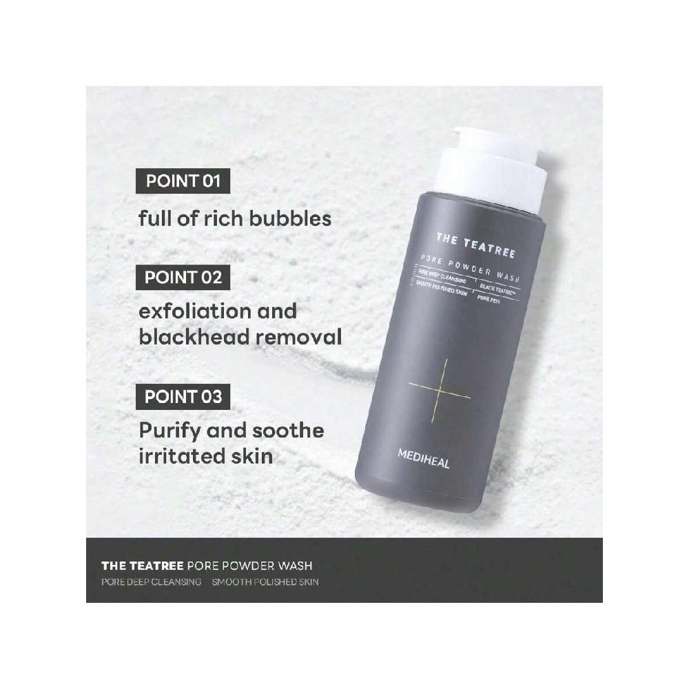 Mediheal Teatree Pore Powder Wash 50g Mild Pore Deep Cleanser With Gentle And Rich Salicylic Bubbles To Remove Blackhead