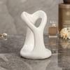 1pc Ceramic Heart-Shaped Toothbrush Holder, Freestanding Bathroom Accessory, Thickened Moisture-Proof Design, Cute Cartoon Couple Toothbrush Organizer