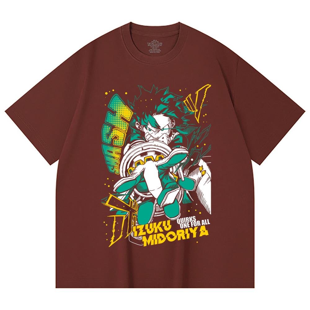 230 Gsm 100% Cotton My Hero Academia V2 Deku Print Unisex Heavy Cotton T Shirt