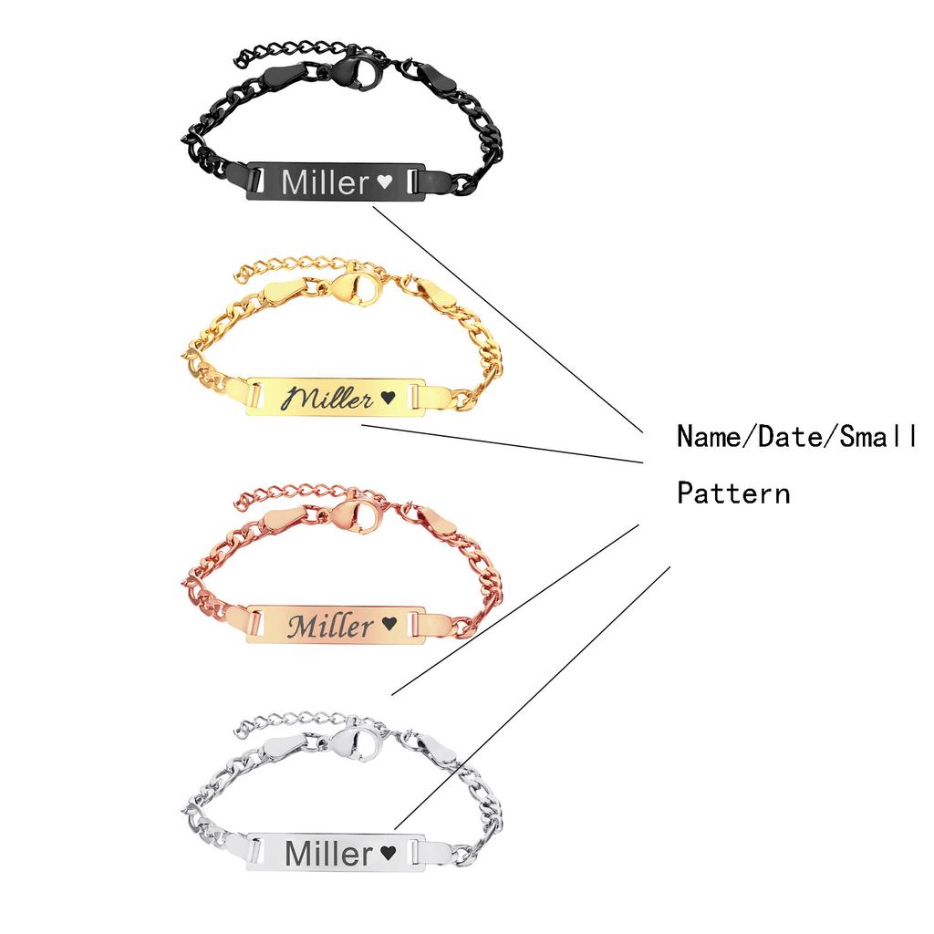 (Jméno/Datum/Malý vzor) DIY Náramek s nastavitelnou délkou a přizpůsobitelnými přívěsky