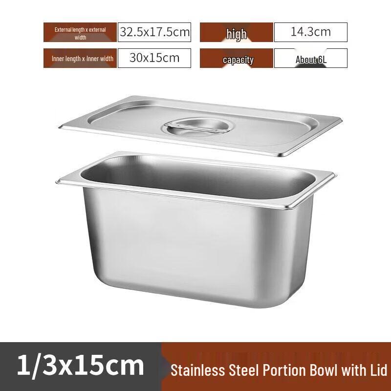 Stainless Steel Gastronorm Food Pan with Lid