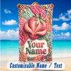Decorative Artwork Theme Beach Towel Personalized Custom Name & Text Soft Quick Dry Beach Towel for Swimming Travel