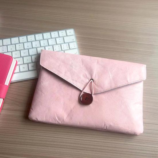 Dossier en Papier Tyvek avec Chemise Enveloppe Portfolio Imperméable avec Fermeture à Bouton Housse de Protection Portable pour Tablette IPad Documents