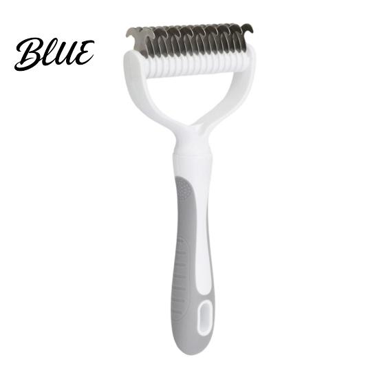 Dematting Comb for Dogs And Cats Double-Sided Pet Grooming Brush Stainless Steel Cat Undercoat Rake with Dog Brush Thick Fur Non-Slip Handle