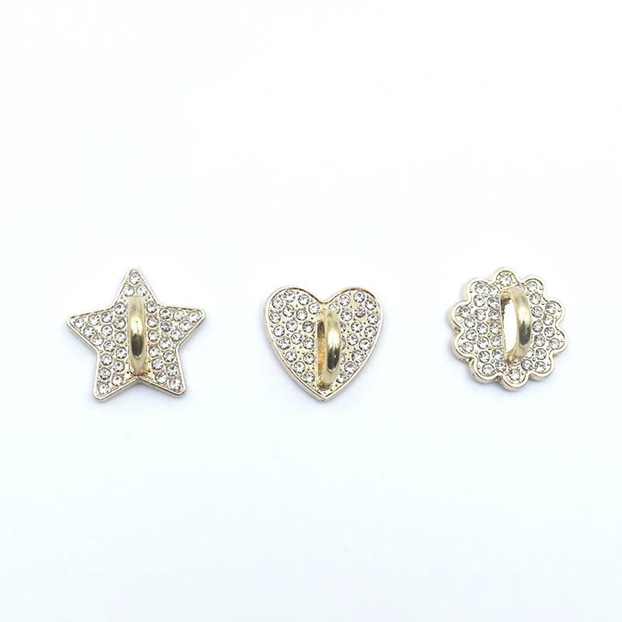 2Pcs Rhinestone Metal DIY Phone Case Accessories Adhesive Pendant Star Love Flower Base Pendant Universal Shining Hook