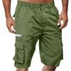 Men's Summer Multi-Pocket Cargo Shorts Casual Summer Hiking Shorts Elastic Waist Shorts