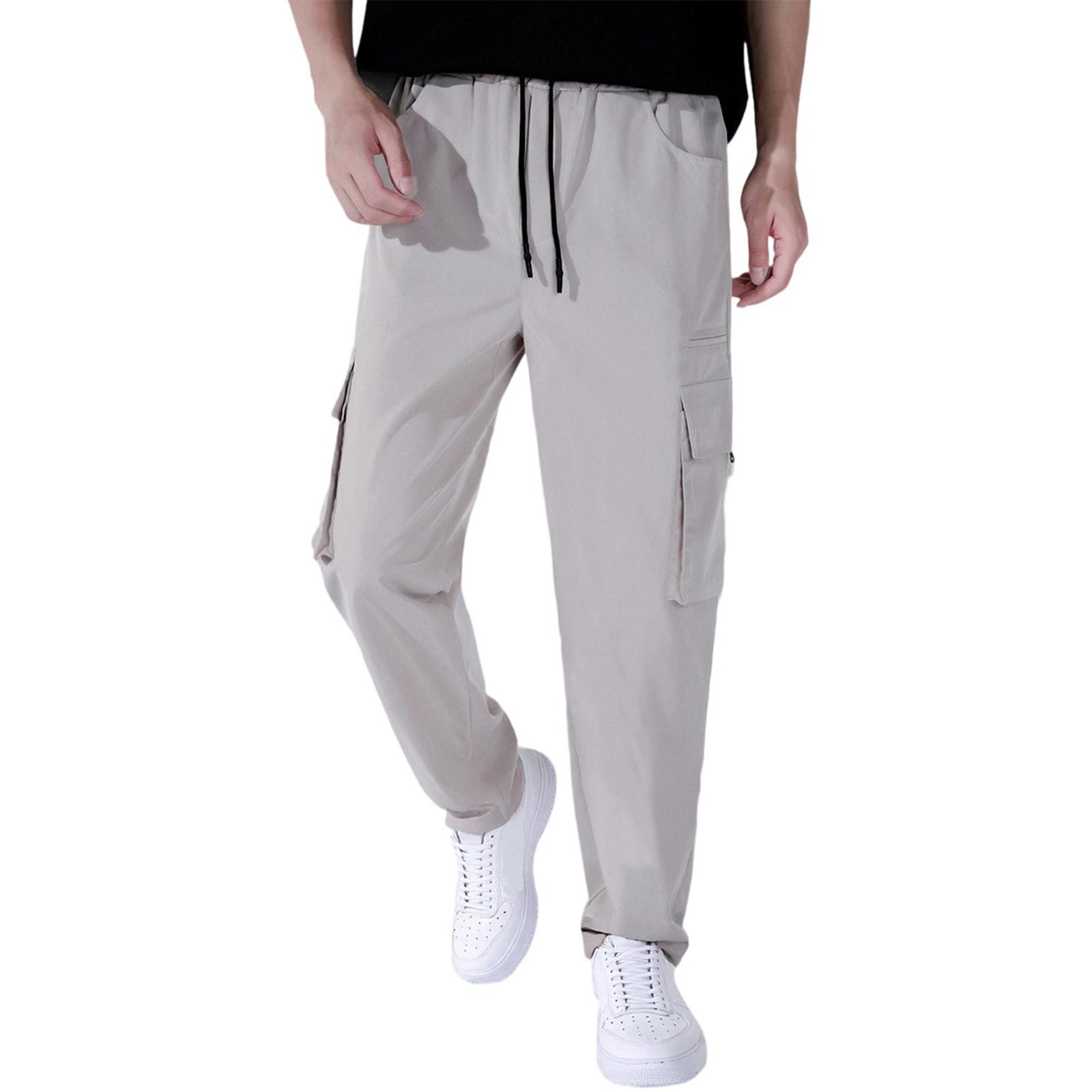 

Men s Overalls Drawstring Multi Pocket Casual Pants Hiking Pants M