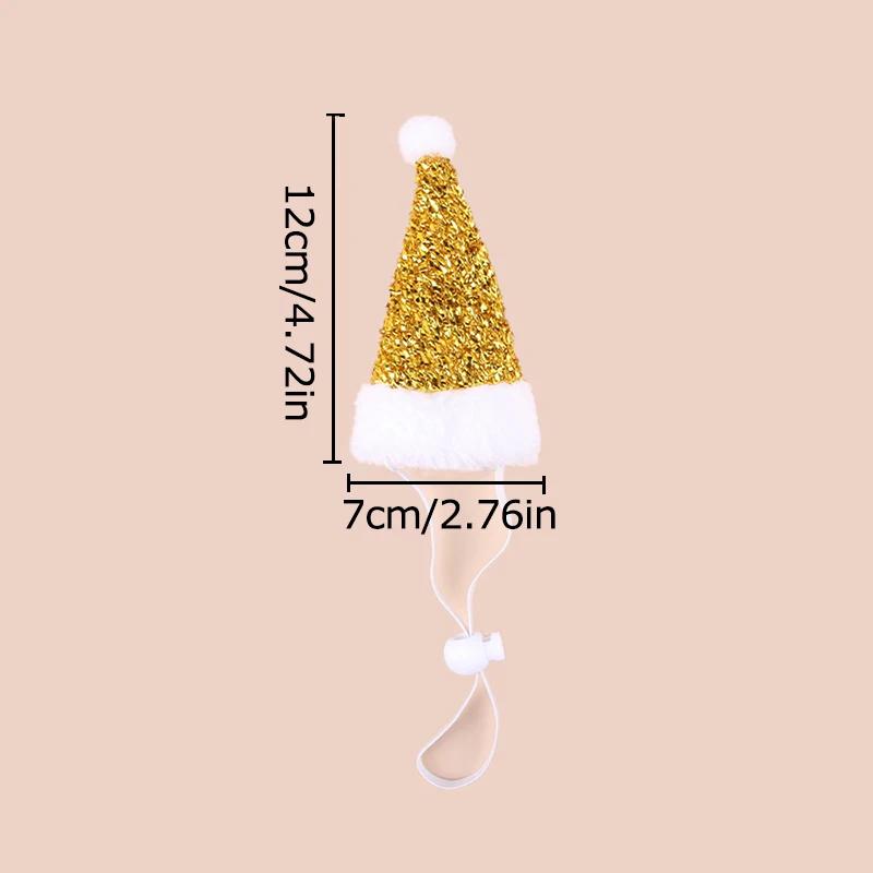 Pet Mini Plush Christmas Hat Cute Felt Ball Bowknot Bell Santa Hat Cats Dogs Xmas New Year Party Caps Pet Navidad Costume Decor