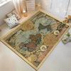 Vintage World Map and Celestial Chart Rug Non-slip Rug Suitable for Living Room and Bedroom Sofas.