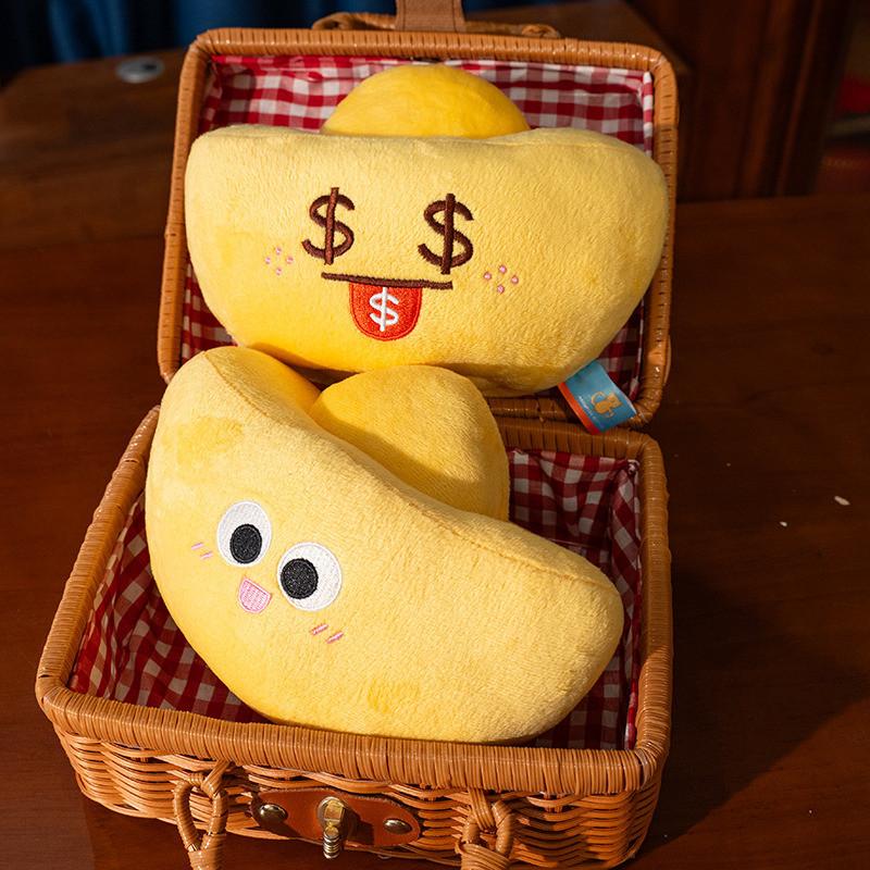Lucky Gold Ingot Plush Toy With Soft Cotton Filling For Chinese New Year Gift And Home Decor