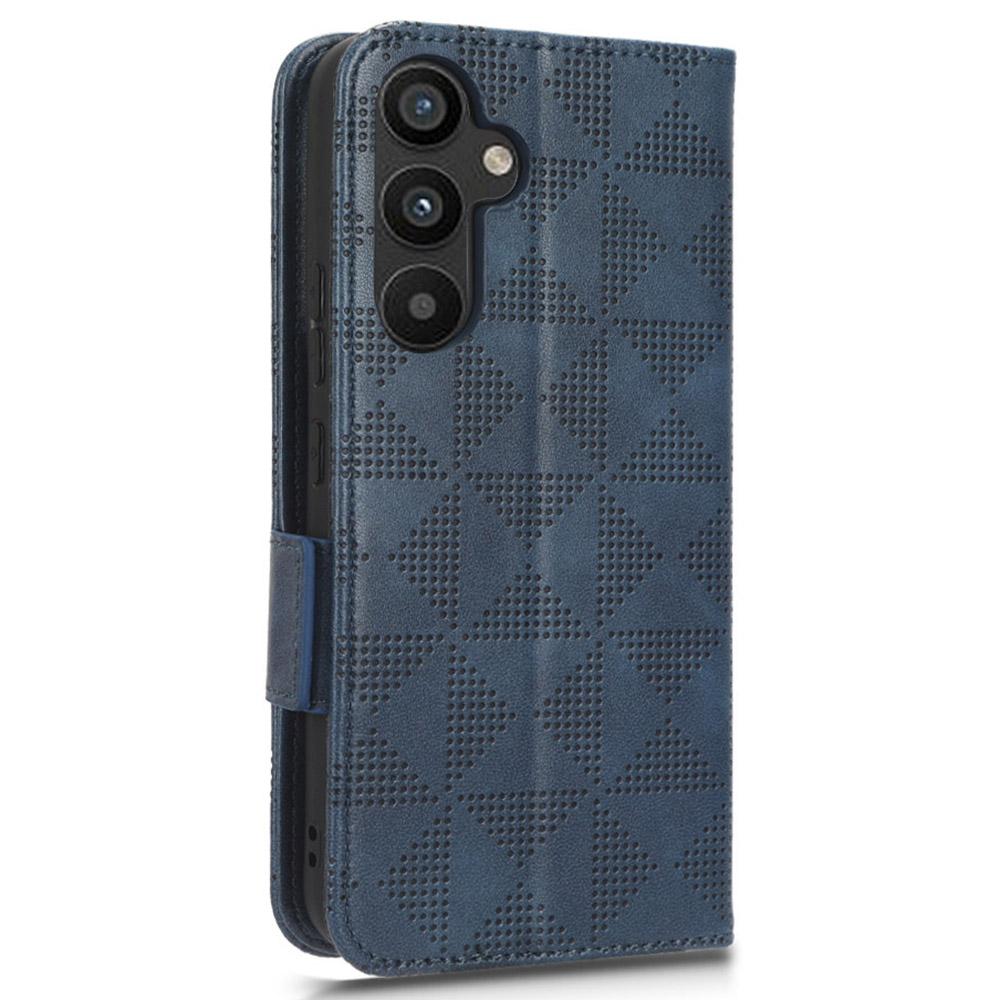 Für Samsung Galaxy A34 5G Handyhülle mit aufgedrucktem Dreiecksmuster PU-Leder Brieftasche Ständer Handyhülle mit Handschlaufe