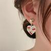 Elegant Forest-Style Cherry Heart Stud Earrings: Cute, Lightweight, Fashionable, and Versatile Jewelry for Women