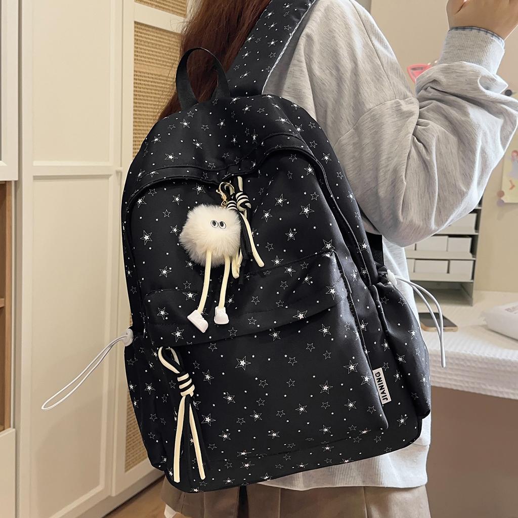 Schoolbag Korean Version Ins College Style Printed Schoolbag Women's Versatile Sweet Backpack Large Capacity Campus Student Lightweight Schoolbag