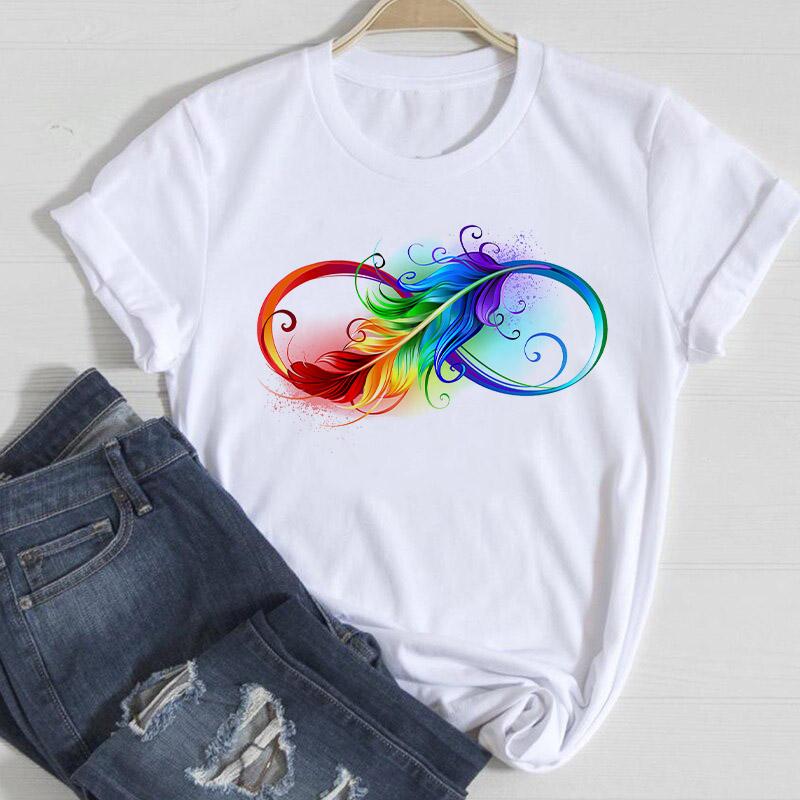 Women T-Shirt Summer Ladies Tops Cute Aesthetic Fashion 90S Print Kawaii Basic Clothing Female Clothes Tees Beautiful Butterfly