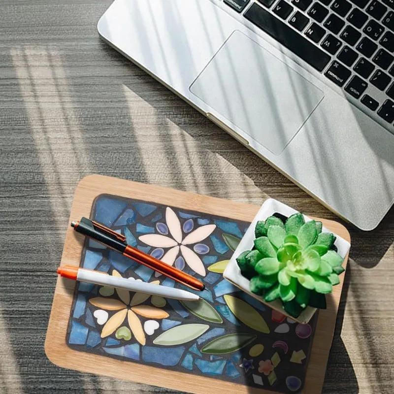 DIY Mosaic Craft Kit for Handmade Leaf Ceramic Mosaic Coasters for Home Decor