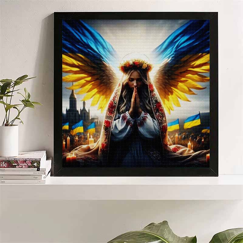 New Arrival 5D DIY Full Circle Diamond Painting "Girl Praying" Embroidery Cross Stitch Home Decor Gift