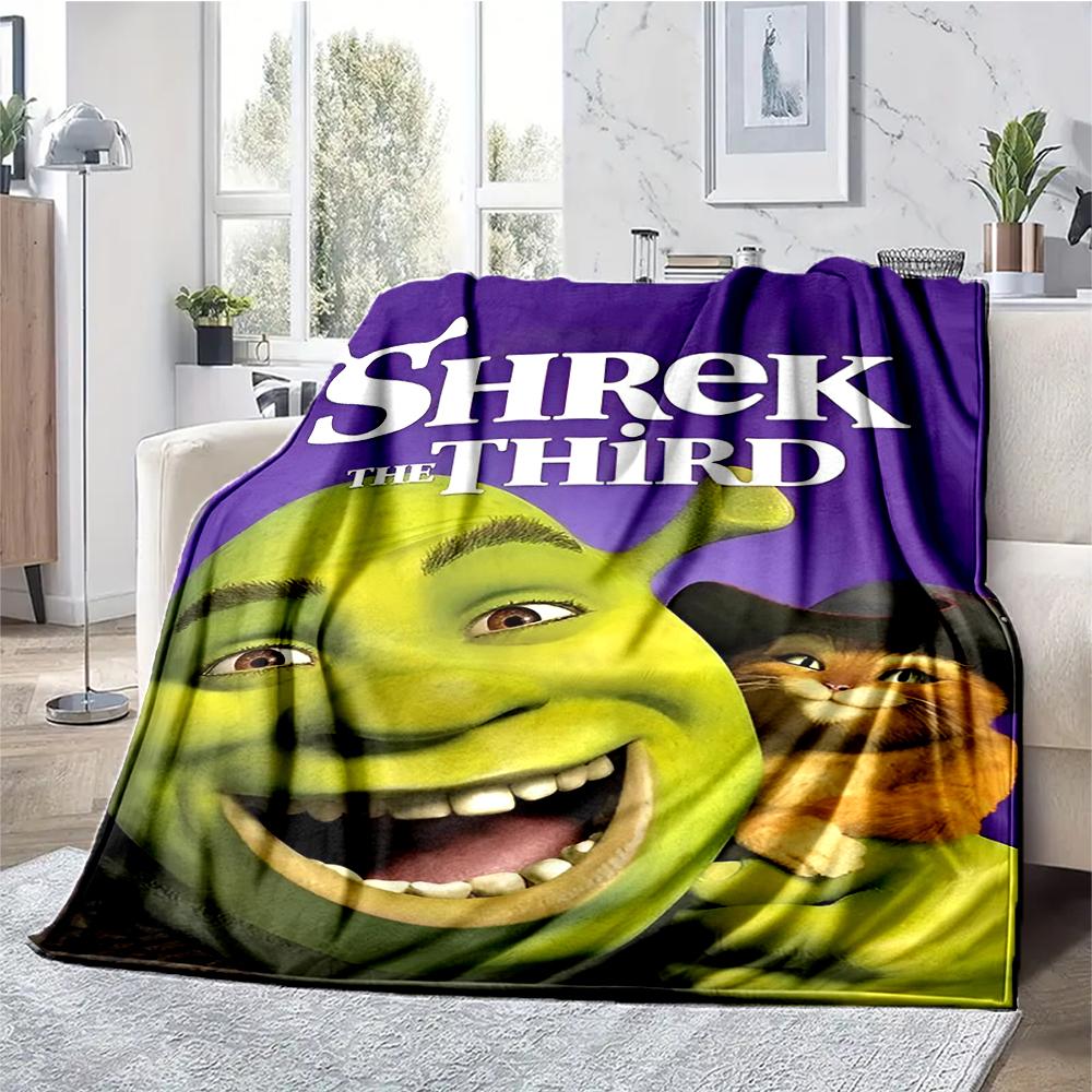 Shrek Theme Printed Blanket - Perfect for Couch, Bed, Travel & Outdoor Use | Machine Washable, Cozy & Durable.