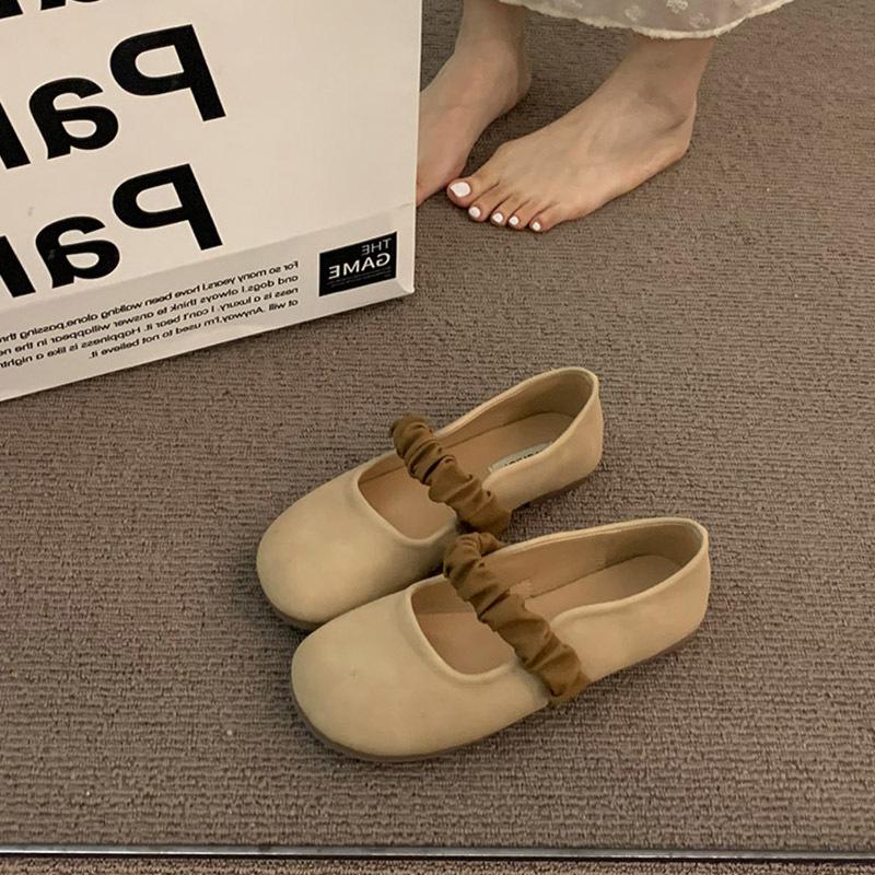 Flat single shoes women s summer new with skirts Mary Jane shoes pregnant women gentle evening shoes Doudou shoes 35 абрикосовый 2980₽