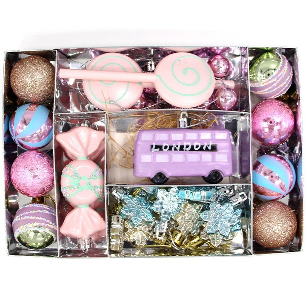 Macaron Christmas Hanging Balls Set Candy Snowflake Xmas Tree Pendants  Party Favors