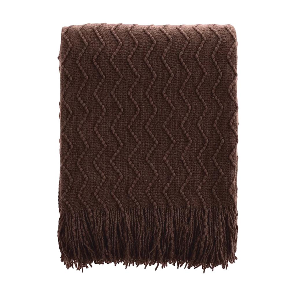 Braune Überwurfdecke für Couch, Bett, Boho Dekorative Schokoladenbraune Strickdecke, Halloween-Decke für Schlafzimmer Sofa Halloween-Dekor