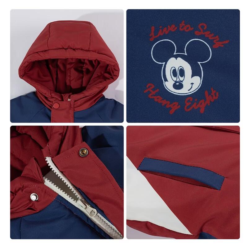 Disney Boys' Color-Block Hooded Padded Winter Jacket