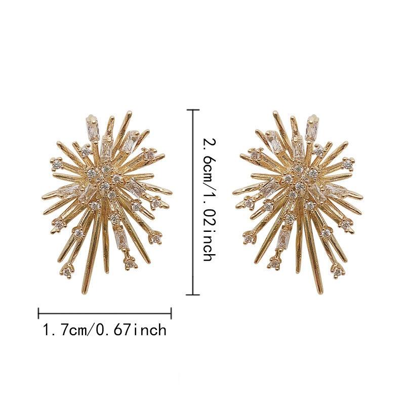 Boucle d'oreille tendance flocon de neige étincelante pour femme Exquise brillante zircon perle d'imitation feu d'artifice boucle d'oreille Bijou cadeau de fête de Noël