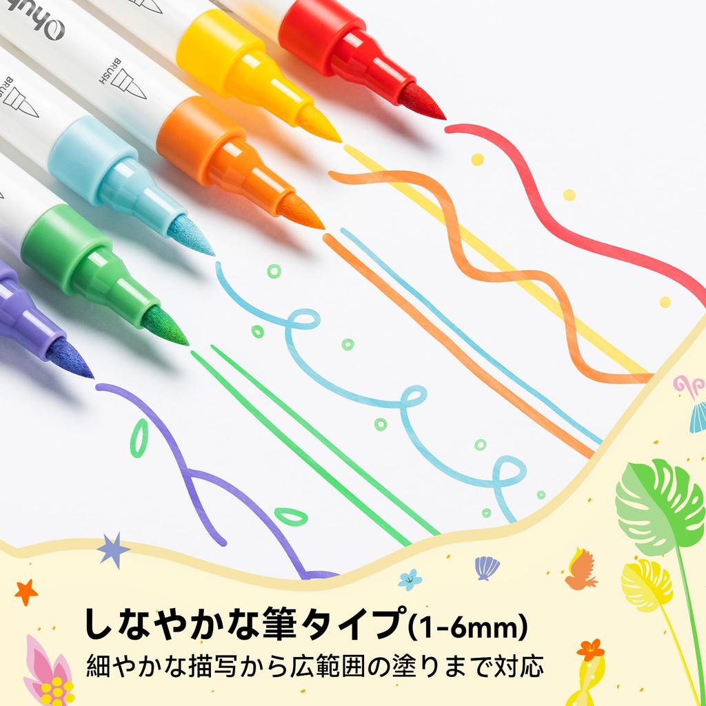Ohuhu Acrylic Marker Brush 4ml Large Opaque for Painting on and School and Christmas Gifts Pens, Type, 30-Color Set, Capacity, Non-Toxic, Ink,