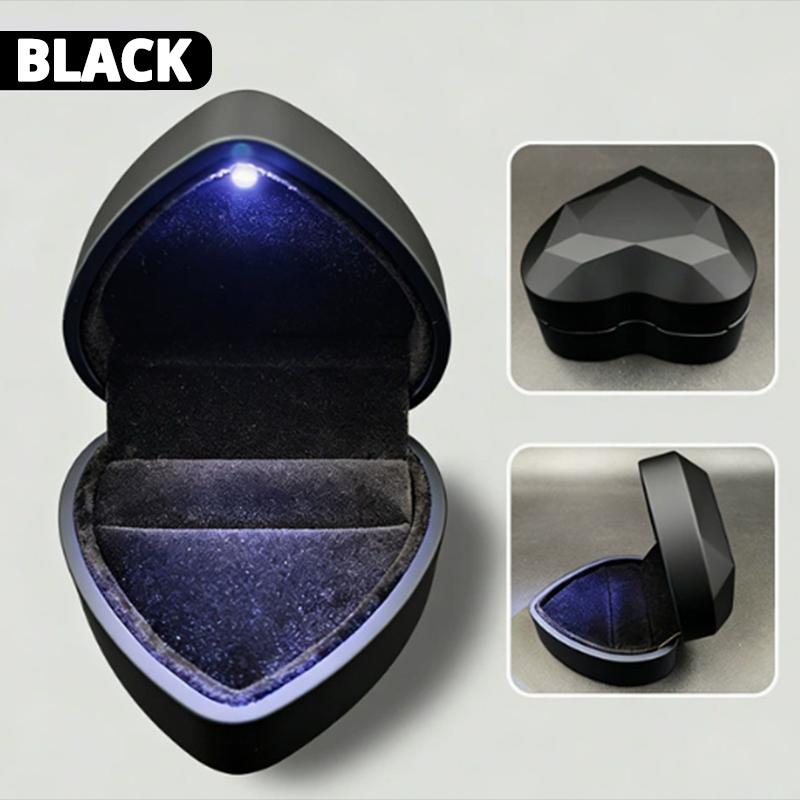 Fashion Ring Box Heart Shape with LED Light Jewelry Box Creative Proposal Confession Ring Box Earring Pendant Storage Gift Boxes