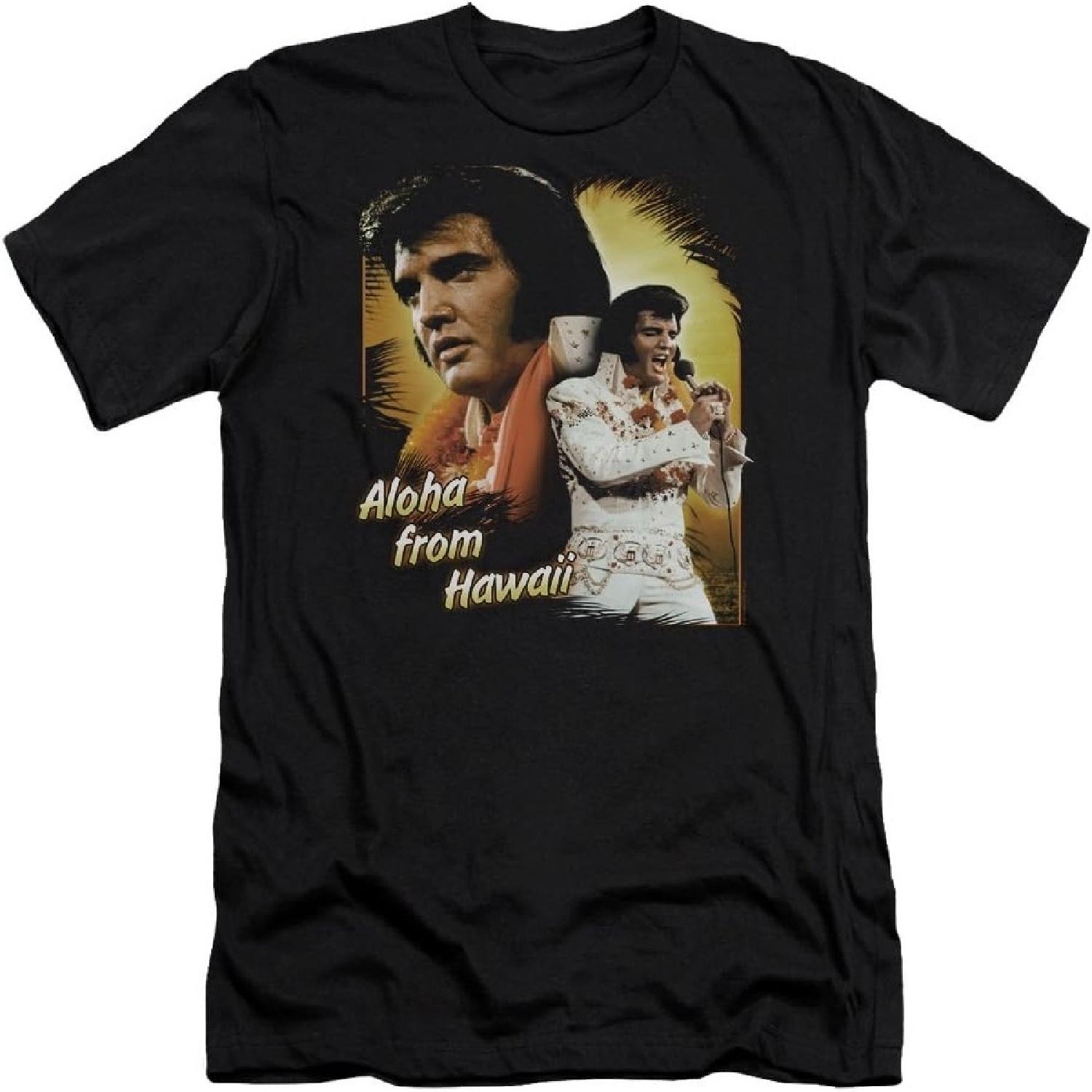 Elvis Presley - Mens Aloha Premium Slim Fit T-Shirt XXXXXL чёрный
