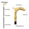 Golden Kylin Leopard Fashion Walking Stick Decorative Cospaly Vintage Party Fashionable Walking Cane Halloween Crosier 93cm