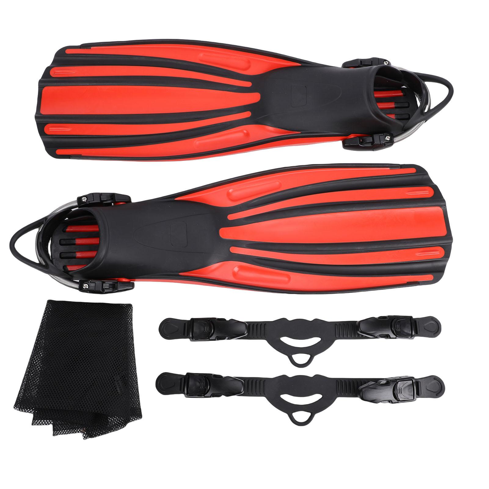 Toys Arts Red 1 Pair Diving Fins Tpr Adjustable Long Professional Diving Flippers For Scuba Diving Swimming Surfing S