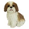 Ubia Sitting Shih Brown and White 28 X 15 X 27 Doll Animal Garden Cute H14094 Tzu, (Medium), Cm, Figurine, Ornament, Decoration, Realistic, Dog,