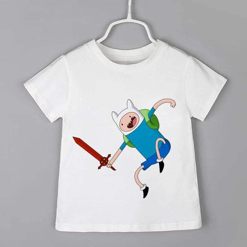 Cartoon Print Kids T-shirt Kids Anime Time Treasure Adventure Summer Funny Tees Boys/Girls Tops Baby Casual Children Clothing