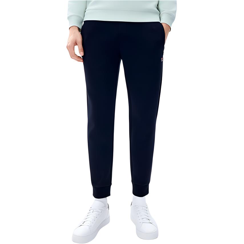 FILA Business Simple Solid Color Basic Knitted Casual Long Pants Men bottoms Legendary-Blue F11M241603FNV