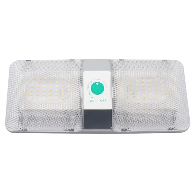 LED Light 12V Interior Dome Ceiling Light Three Color Dimming For Car Boat Camper Trailer Caravans Motorhome Accessories