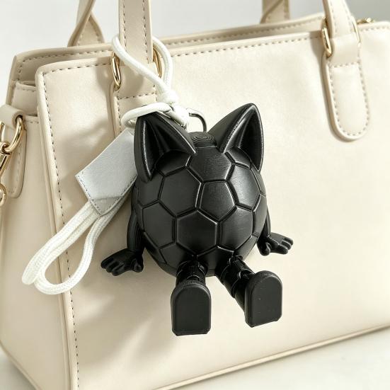 Soccer Ball Figurine with Articulated Legs And Ears 3D Printed Sports Ball Desk Toy with Lanyard Collectible Gift for Game Day Sports Fans