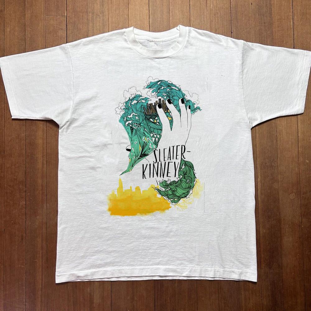 Sleater-Kinney Band Music White T-Shirt Cotton All Size Unisex T-Shirt XL