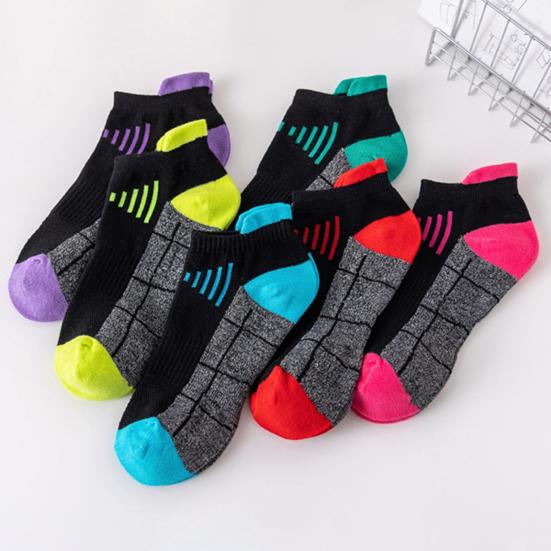 5 Pairs Men's Cotton Ankle Socks Athletic Cushioned Performance Socks Moisture Wicking Breathable Running Socks