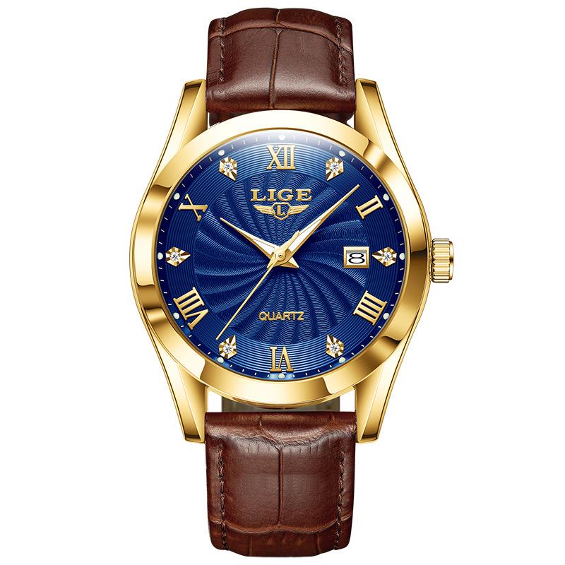 Men's Fashionable Waterproof Quartz Watch with Calendar & Luminous Features