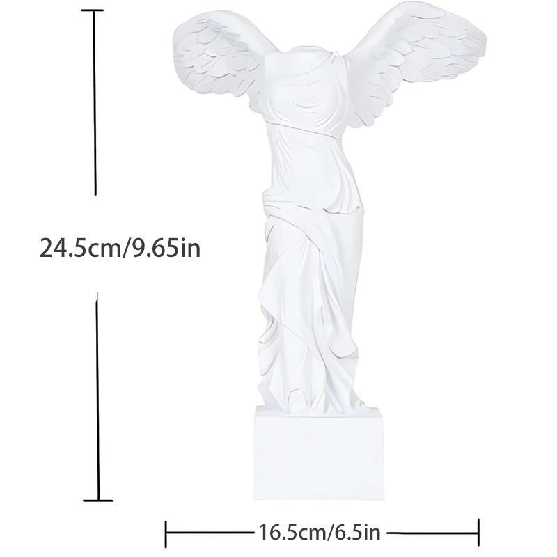 

Greek Statue Resin Roman Louvre Winged Victory Goddess Figurine Angel Sculpture Home Decor Living Room Office Ornament белый