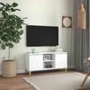 VidaXL TV-Schrank mit Massivholz-Beinen Weiß 103,5x30x50 cm