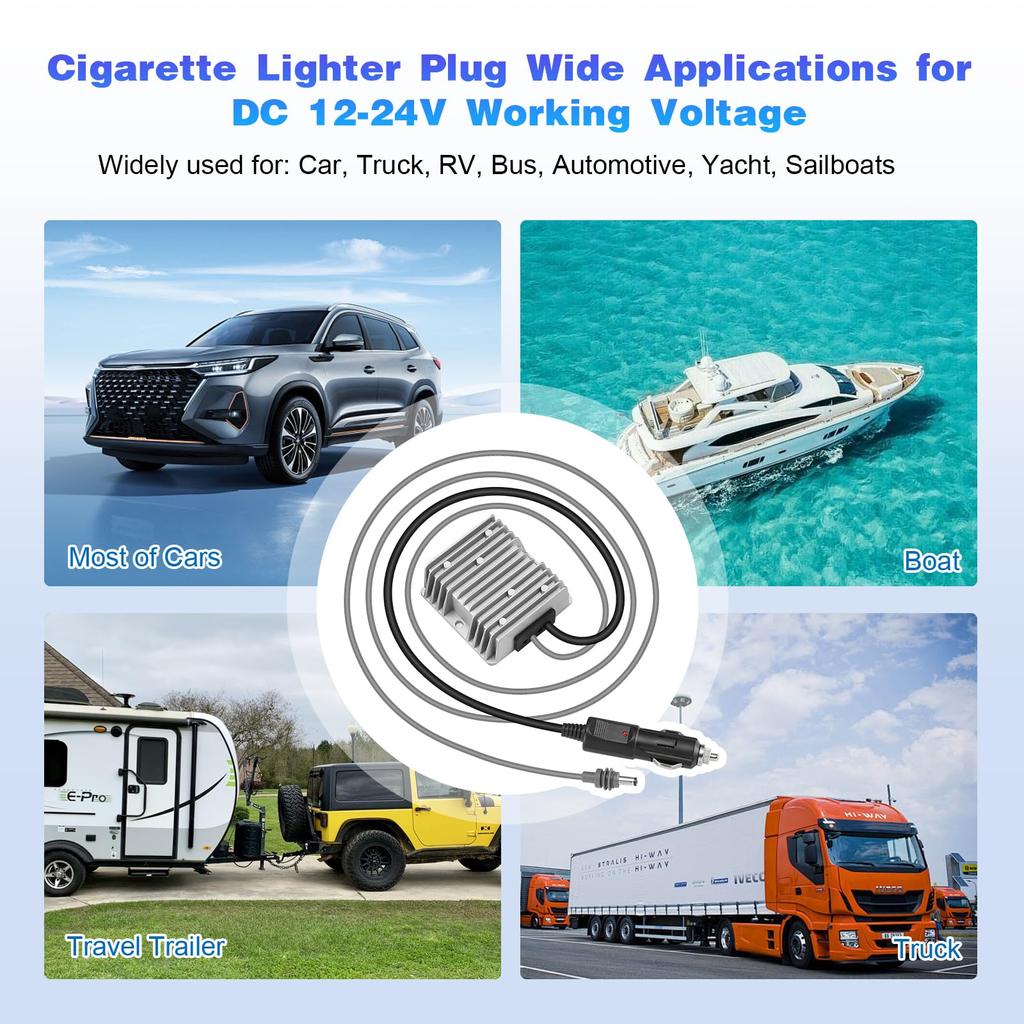 Starlink Gen3 Cigarette Lighter Power DC To 57V Boost Converter for Starlink Gen3 DC 10V To 30V To 57V Converter Power Cord for Step-Up Adapter,