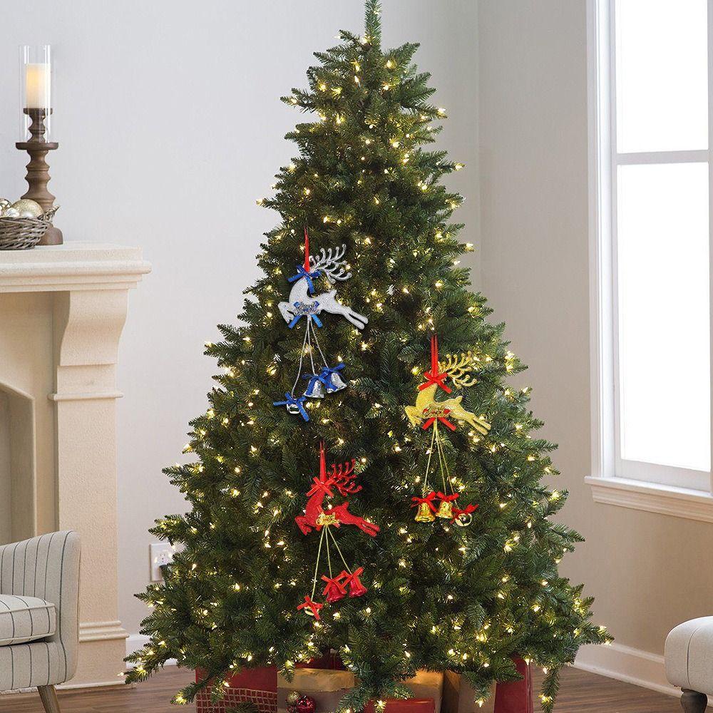 Handgemachter Weihnachts-Elch Schleifen-Glockenanhänger Kunststoff Hirsch Glockenanhänger Fröhliche Weihnachten Dekoration