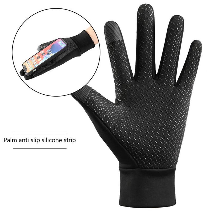 Winter Warm Cycling Gloves Wind Waterproof Breathable Nonslip Touchscreen Gloves Skiing Running Snowmobile Motorbike Gloves Men