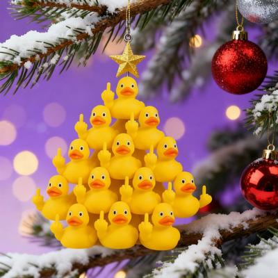 Ornement Canards de Noël Acrylique 2D Décorations à Suspendre Cadeaux de Fête de Vacances Remplissages de Bas de Noël Décor d'Arbre de Noël